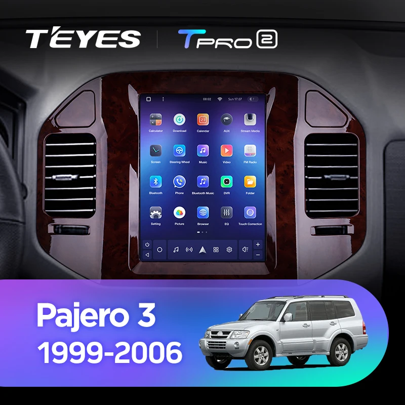 TEYES TPRO 2 Штатная магнитола For Мицубиси Паджеро V70 V60 Mitsubishi Pajero 3 1999 - 2006 Tesla style screen