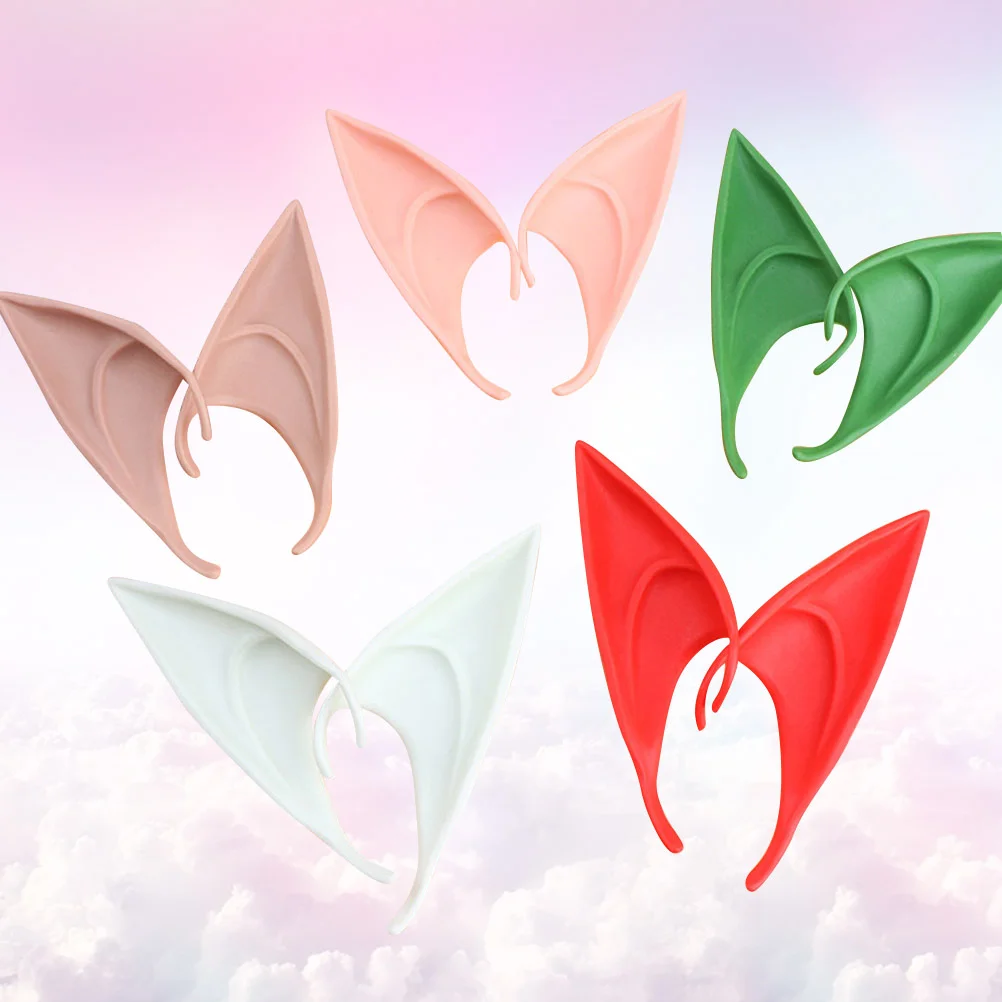 

5 Pairs Exquisite Latex Fairy Pixie Ears Pointed Ears for Shaped Decoration Role Play Costume Outfit Party Anime Party