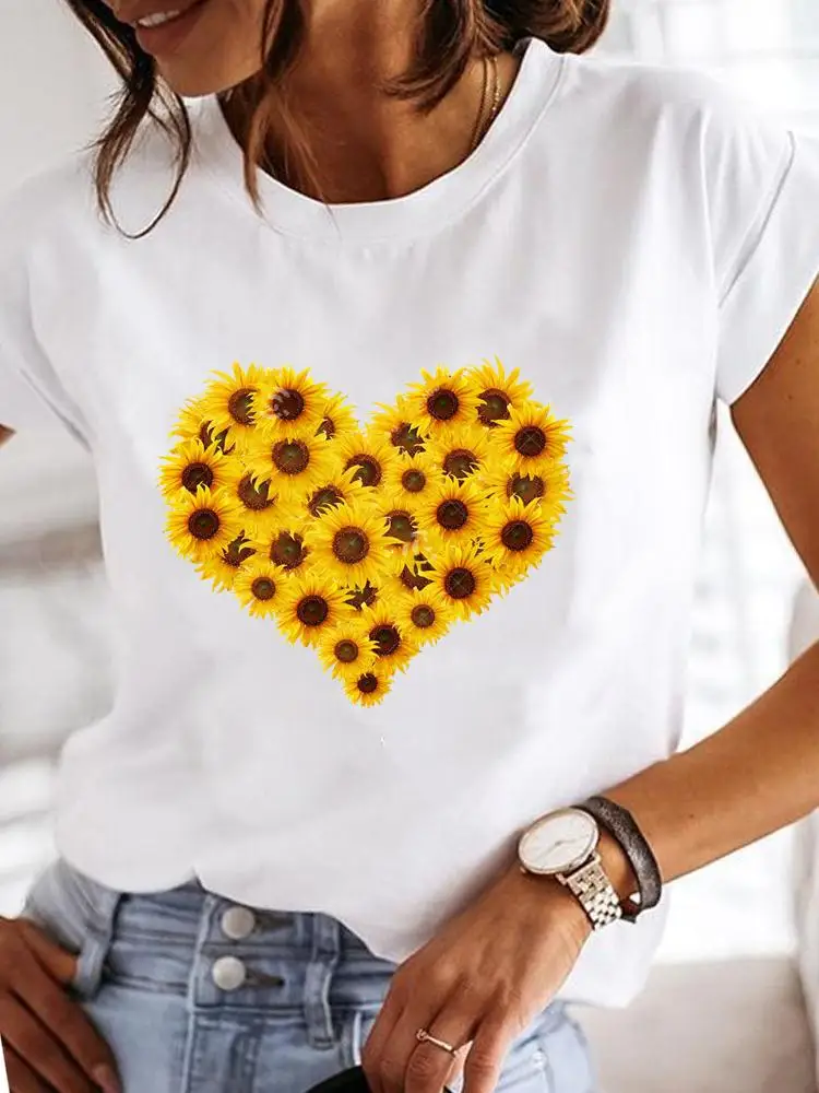 

Clothes T-shirts Print Fashion Women Female Summer Ladies 90s Flower Trend Cute Casual Short Sleeve T Clothing Graphic Tee
