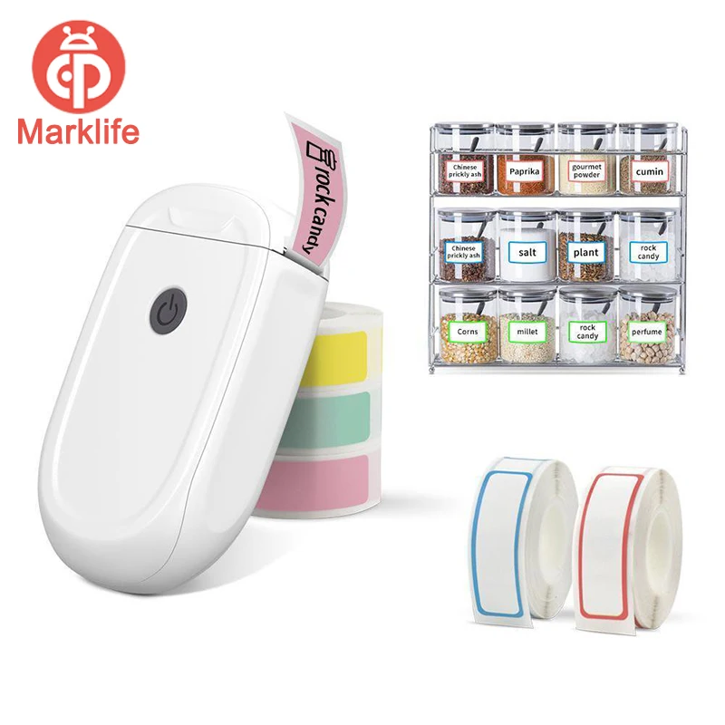 Marklife P11 Label Maker Machine with Tape Mini Thermal Wireless Inkless Self-adhesive Sticker Portable Printer for Home Use