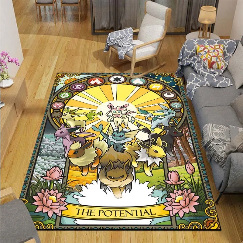 

Cartoon Pokemon Pattern Carpets Living Room Anti-Skid Area Rug Kids Bedroom Mats Yoga Mat Large Carpet Decor