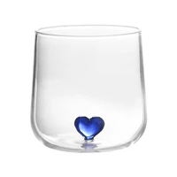 transparent milk glass couple glass cocktail glass heart decor glass cup water container for wedding bar hotel home festival
