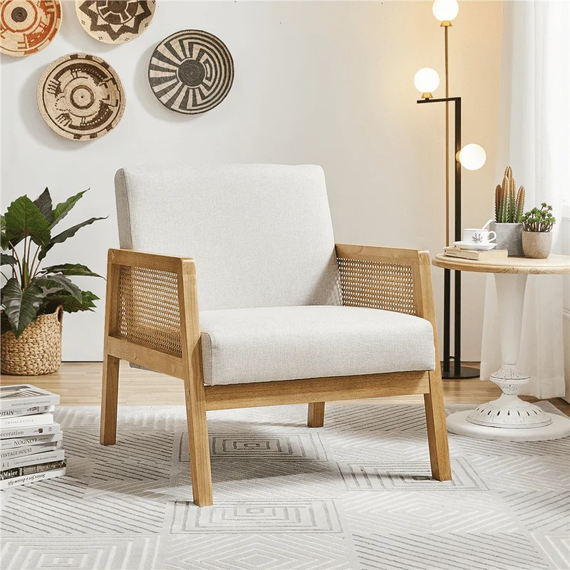 With Rattan Sides For Living Rooms,beige