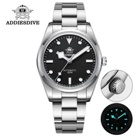 addiesdive fashion mens watches high quality luminous ad2113 steel wristwatch 10bar waterproof automatic wrist watch men reloj