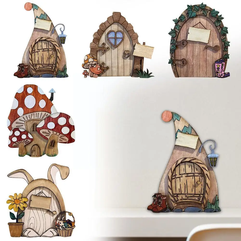 

Miniature Fairy Door Diy Easter Rabbit Decoration Dollhouse Accessories Ornaments Landscape Garden Sculpture Yard Z6m6
