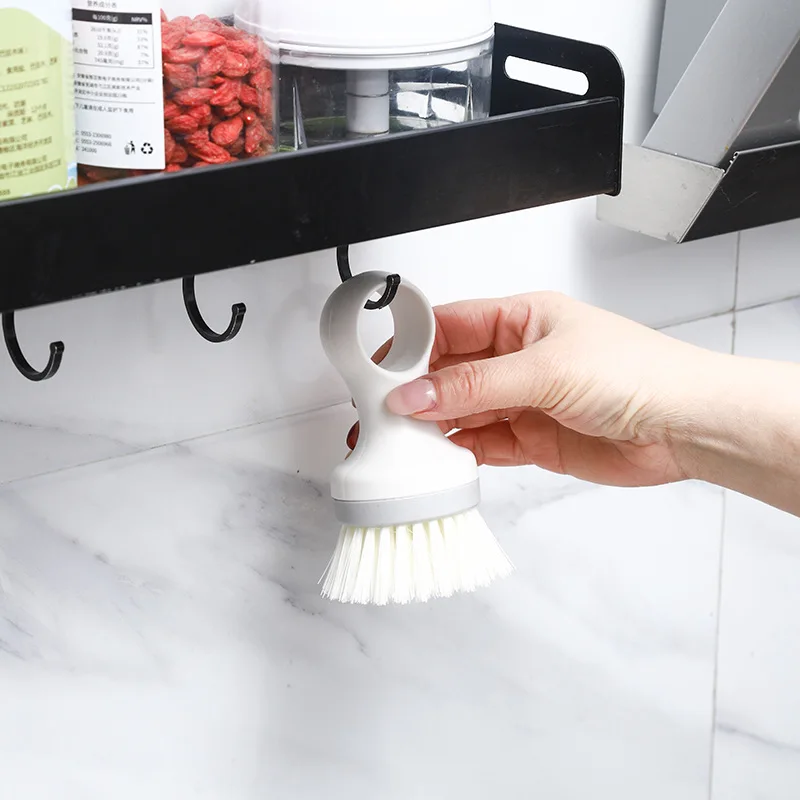 

Пластиковая антипригарная щетка для чистки кастрюль с маслом, бытовая короткая щетка для чистки с ручкой, кухонные принадлежности