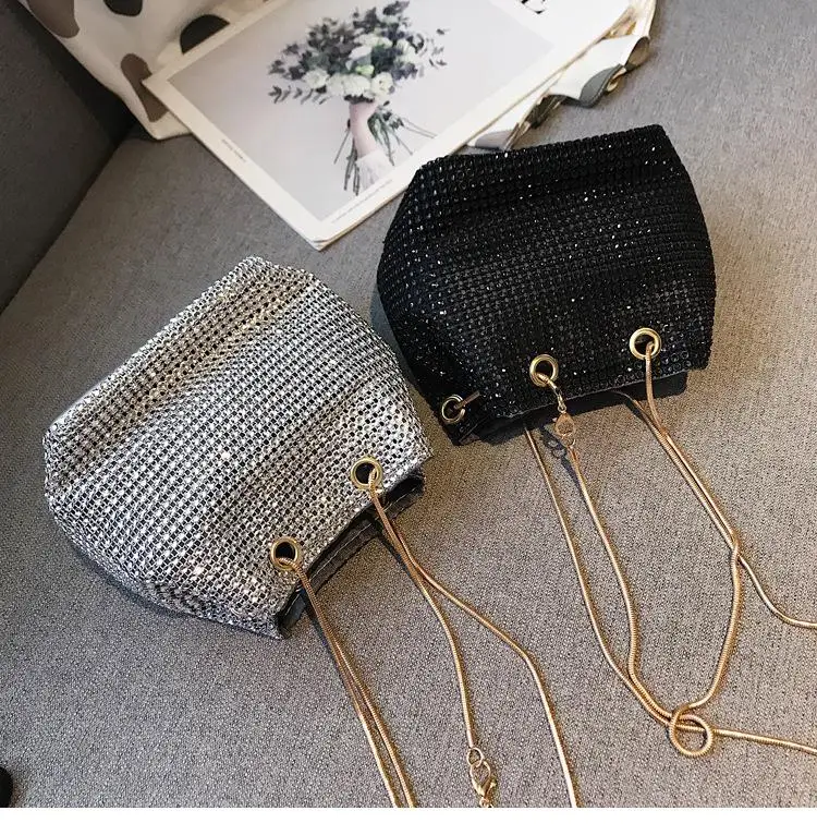 

Clutch Diamonds Bag Rhinestone Chain Shoulder Bags Luxury Ladies Purse Handbags Evening/Party/Wedding Sliver Pouch Birthday Gift