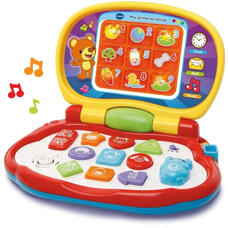 Vtech-первые детские компьютерные клавиши с тремя игровыми режимами, учит животных, цветов, форм и музыки (3480-191222)