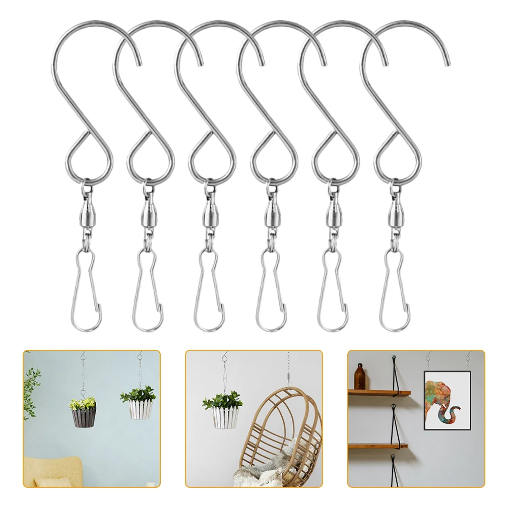 

6 Pcs Hooks Clips Hook for Ornaments Lantern Hangers Shaped Hooks for Hanging Baskets Clothes Racks