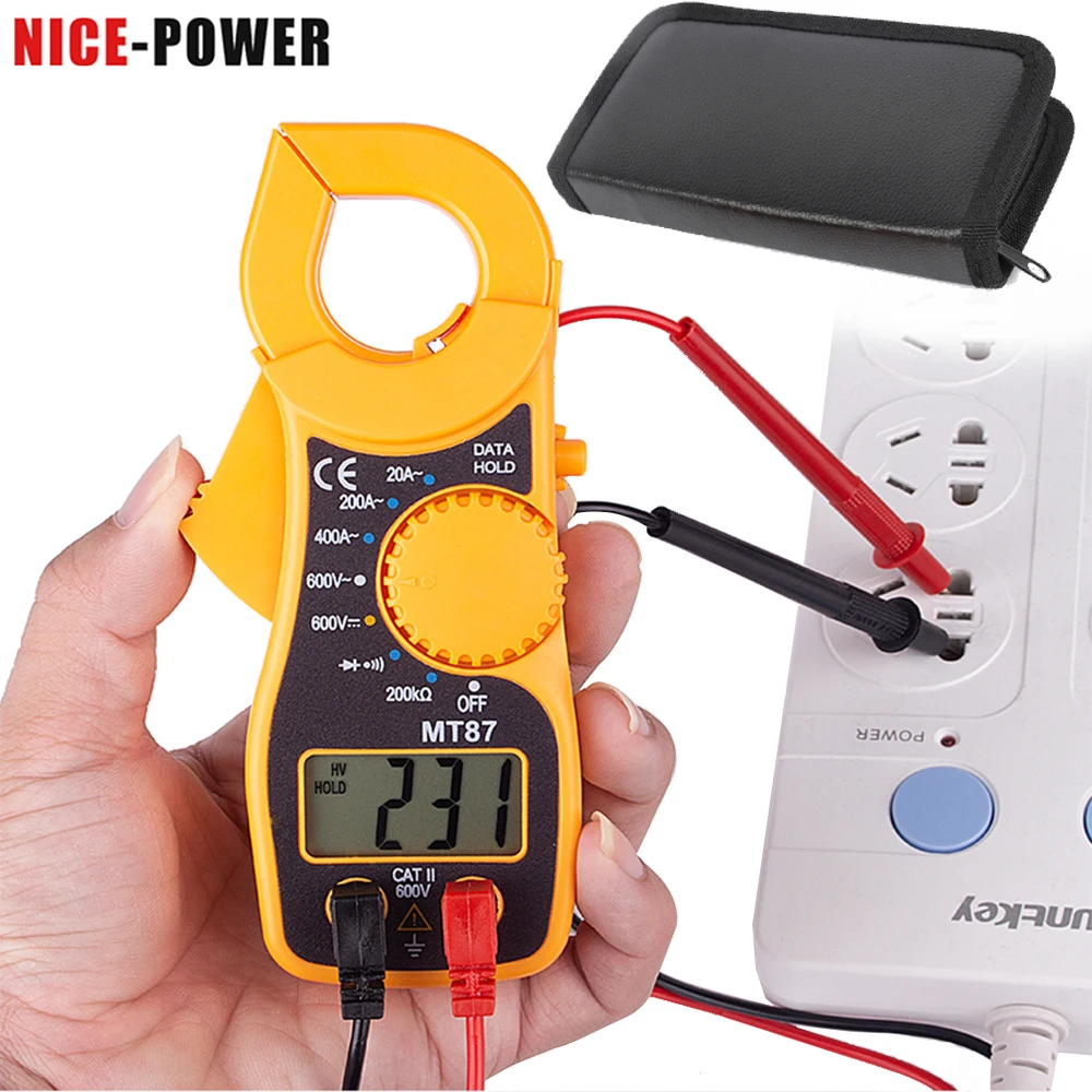 Цифровой мультиметр HONEYTEK мини-тестер с зажимами для измерения постоянного и