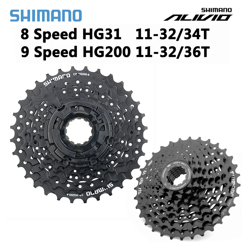 Кассета Shimano ALIVIO CS-HG31-8 8 скоростная для горного велосипеда, маховик HG200 9S, звездочка 11-32/34/36T, свободное колесо для горного велосипеда HG K7, деталь Кассета Shimano ALIVIO CS-HG31-8 8 скоростная для горного велосипеда, маховик HG200 9S, звездочка 11-32/34/36T, свободное колесо для горного велосипеда HG K7, деталь
