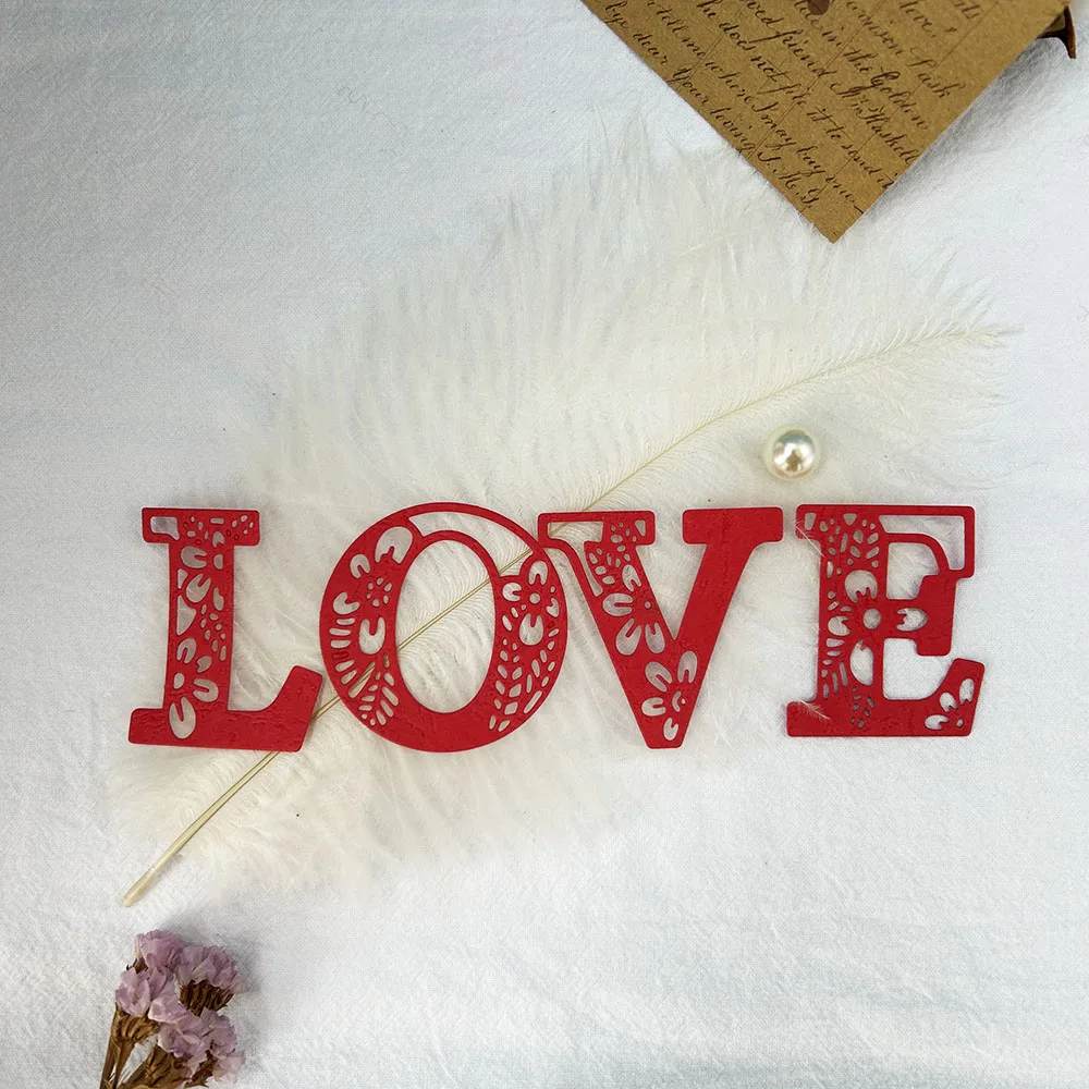 

Letters Love Metal Cutting Dies, Cut Die Mold, New DIY Scrapbooking, Handicrafts, Paper Craft, Clear Stamp, Embossing Die Cutter