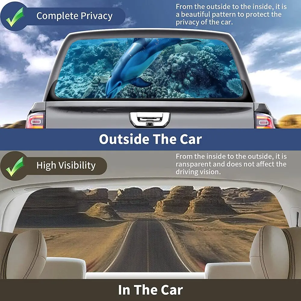 Бесплатная роуминг дельфин рифы наклейка на заднее лобовое стекло автомобиля