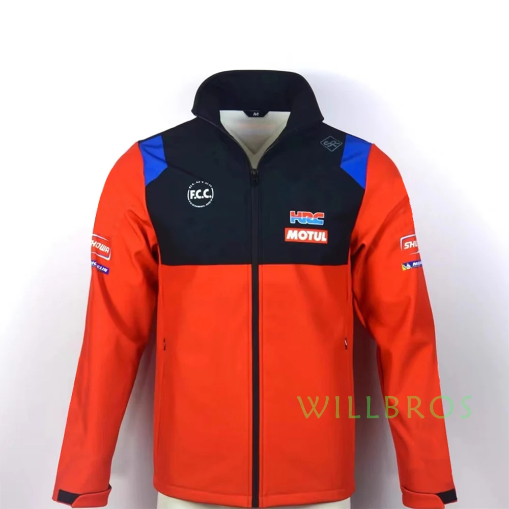 

Motorcycle Hoodie For Honda HRC Team Racing Motorsport Cotton Full Zip Fleece Soft Shell Jacket