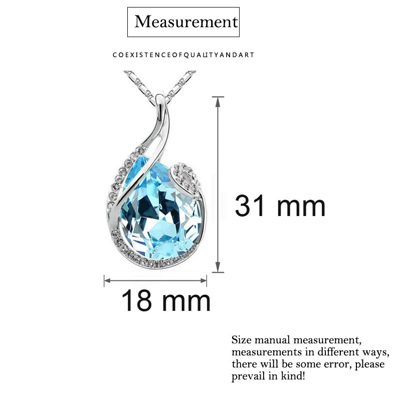 heart kryształowy wisiorek zestawy biżuterii szmaragdowo-zielony naszyjnik w kształcie kropli wody kolczyki akcesoria nowa oferta hurtownia