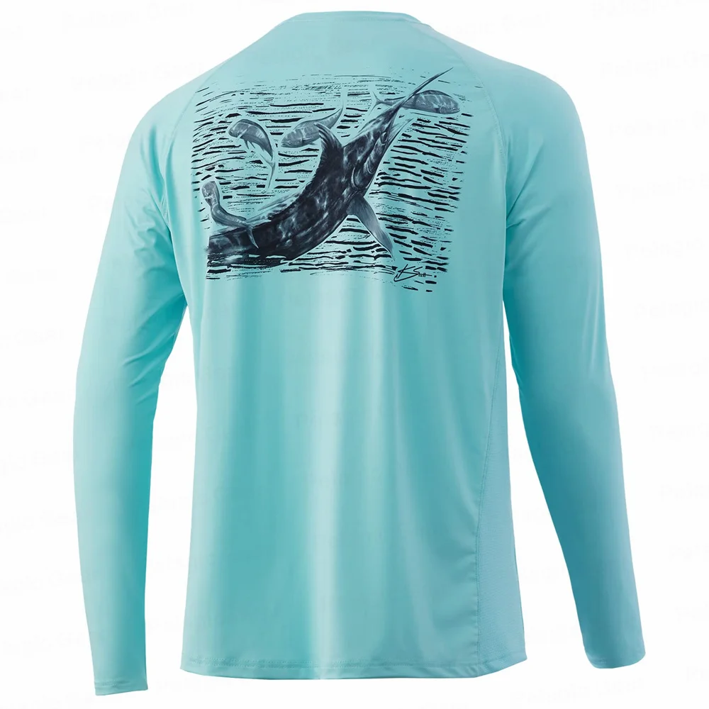 

HUK Fishing Shirt Uv Protection MEN Custom Fishing Clothing Quick Drying Sun Long Sleeve Tops Wear Anti-UV UPF 50 Fishing Jersey