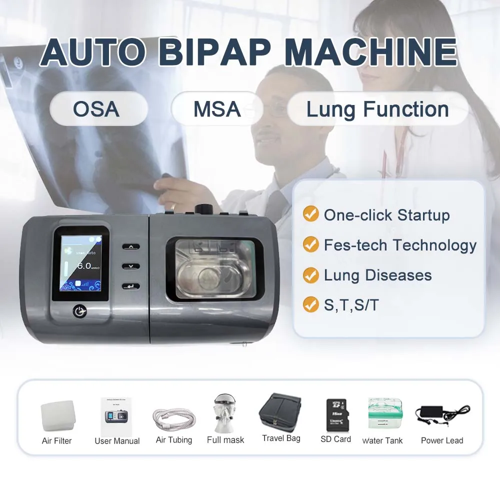 

Bipap Machine Medical Equipment Hosiptal For COPD CSA Lung Function Health Care With Full Mask And Humidifier Accessories