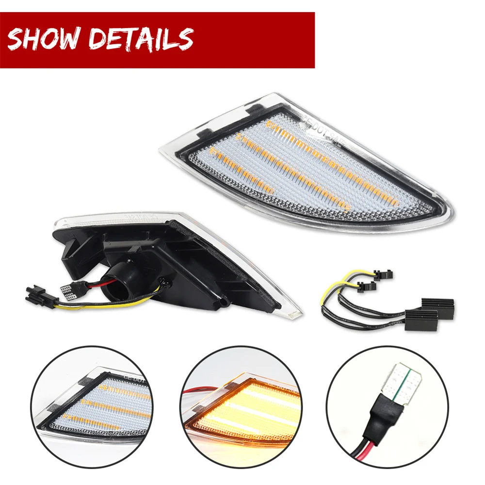 Фото Для Mercedes-Benz W251 R-Class R320 R350 R500 R63 AMG 2006-2010 светодиодные передние боковые указатели поворота и ходовые огни. №2