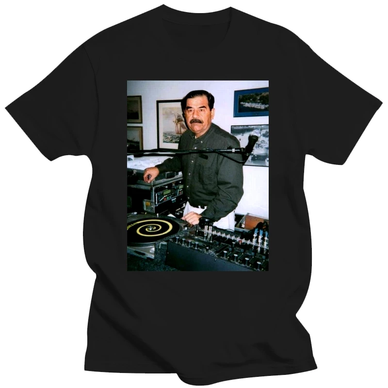 Футболка Homme летняя мужская футболка DJ Saddam Hussein 35 Technics 1200 Iraq House EDM унисекс в стиле
