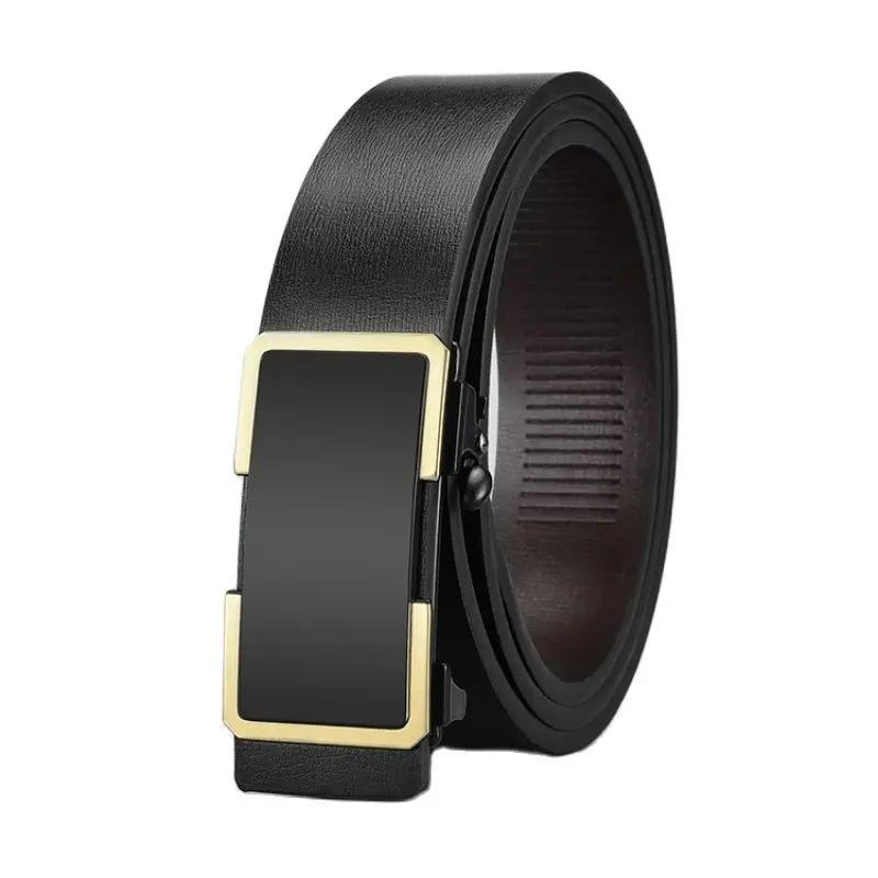 GENODERNGenuine Leather Toothless Automatic Buckle Business Belt
