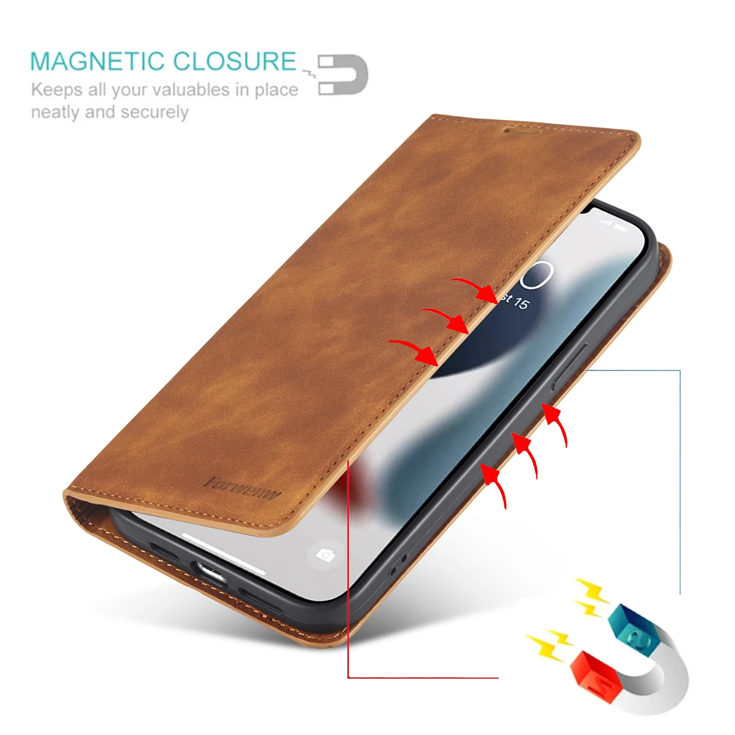 Leather Flip Phone Bag Case For iPhone 14 13 12 Mini 11 X XS Max XR 8 7 6 6s Plus 5 5s SE 2020 2022 Wallet Card Slot Stand Cover