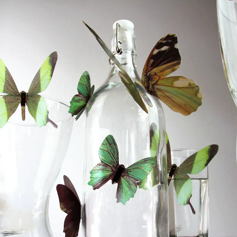 Многоцветная 3D стереоскопическая бабочка многофункциональное украшение для