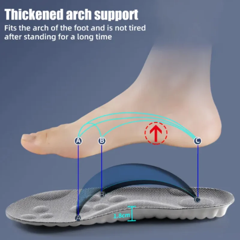 EVA Massage Sport Insoles for Women Men High Elasticity Shoe Pads Shock Absorption Cushion Insole Arch Support Orthopedic Insert