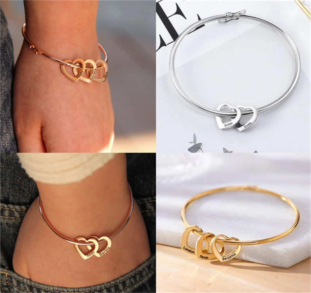 Браслет мужской из нержавеющей стали с гравировкой имени 1-9 имена |