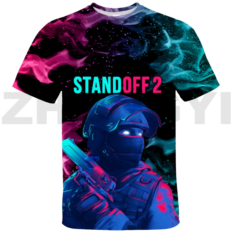 

New Game Standoff 2 T-shirt Men Gun Shooting Graphic Print Tee Summer Casual Short Sleeve Kids Anime Clothes Women Daily Tees