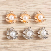10pcs 13x15mm cute pearl shell charms pendants for jewelry making women fashion necklace earrings diy bracelets crafts supplies