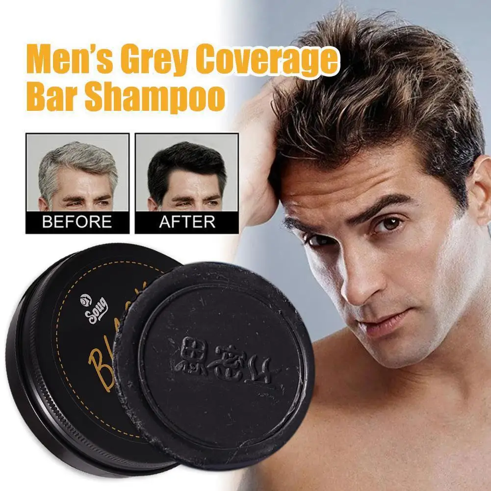 

1pcs Hair Darkening Shampoo Bar Soap Anti Dandruff White Improve Nourishment Men Black Deep Beautiful Cleansing Hair Gray E9L9