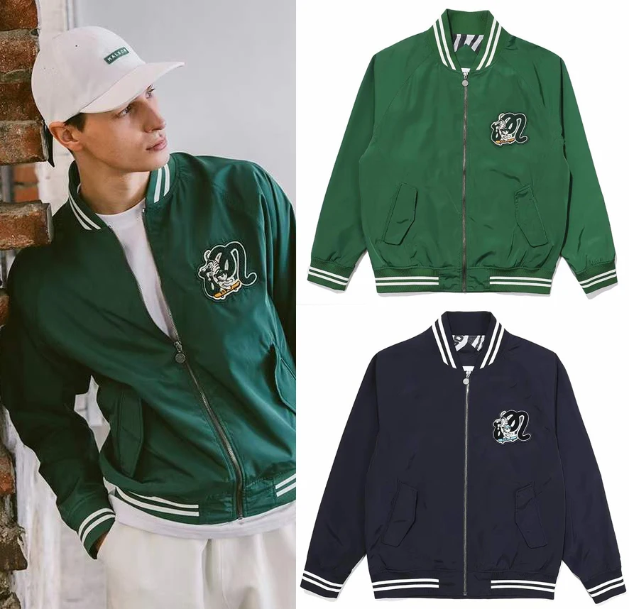 

Original single export golf men's and women's zipper jacket tops baseball uniform tide brand jacket cartoon stand collar