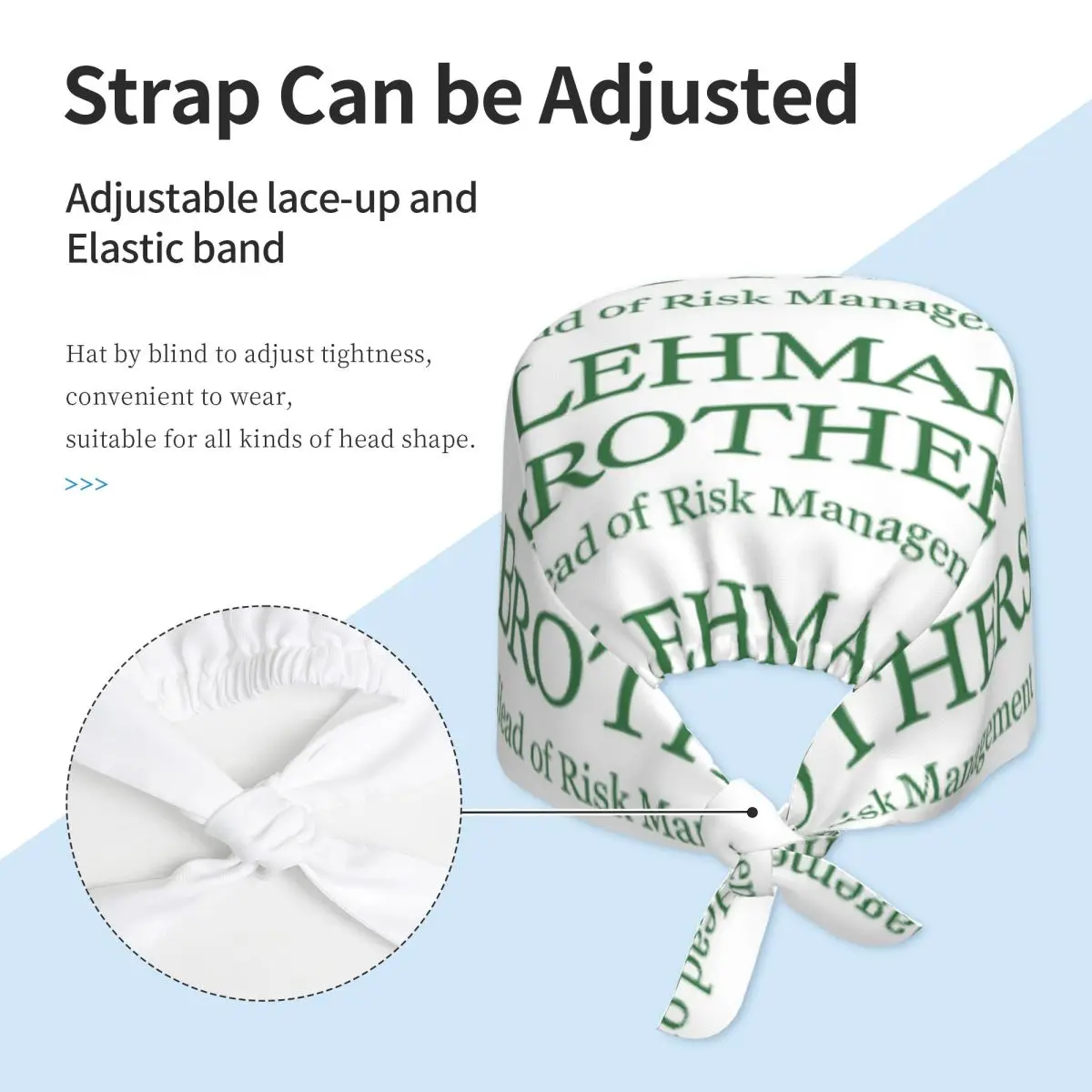 Фото Медицинская шапочка Lehman Brothers Risk Management 2008 Fin Scrub Hat для врачей, хирургов, мужчин и женщин, регулируемая, для стоматологов №4