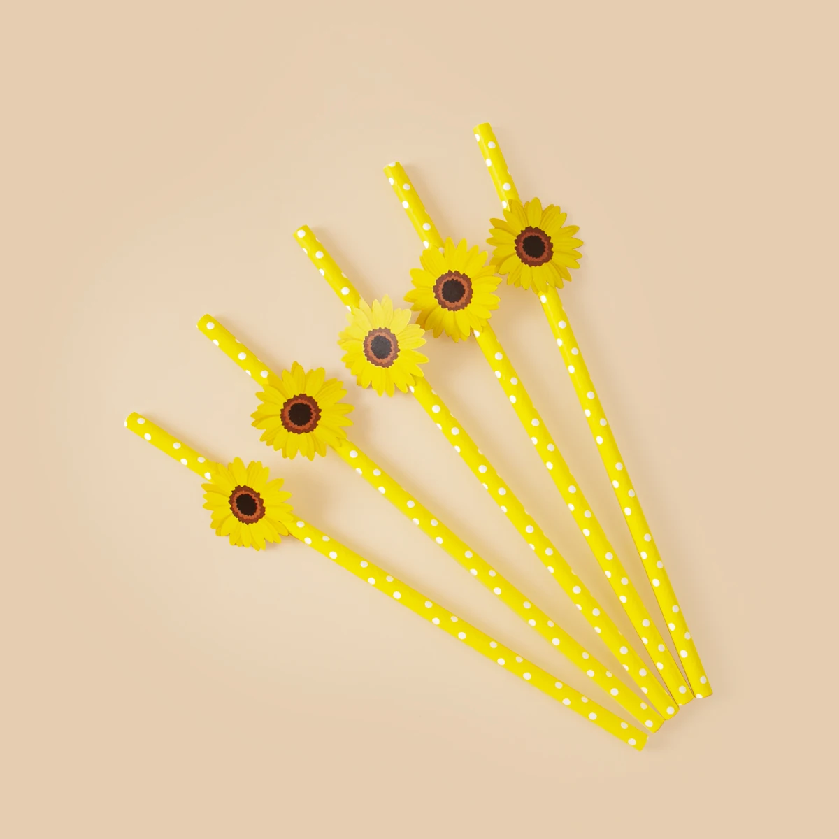 

Бумажные соломинки с ромашками, 10 шт.