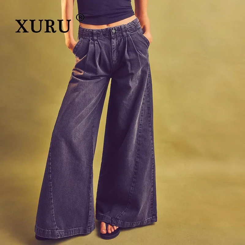 Женские расклешенные джинсы XURU европейские и американские сексуальные широкие