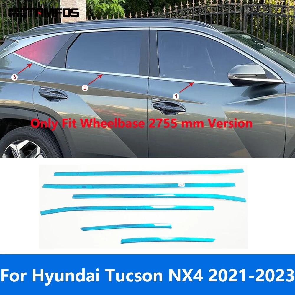 

For Hyundai Tucson NX4 2021 2022 2023 Stainless Steel Lower Window Sill Frame Strip Molding Trim Bezel Accessories Car Styling