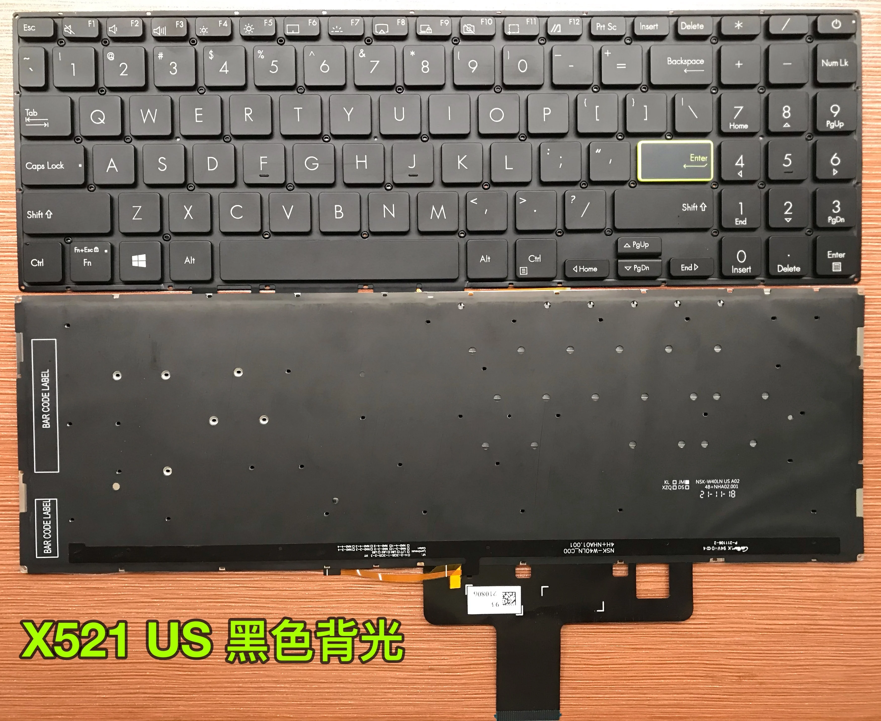 

Новинка для Asus VivoBook x521 x521j x521f x521ea x521ia английская клавиатура с подсветкой без рамки черная