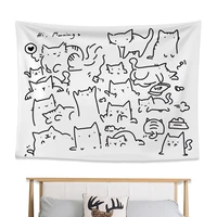 cartoon cat background hanging cloth cute bedside background decoration wall covering child bedroom background wall tapestry