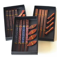 8pcs housewarming gift pack 4 chopsticks4 chopsticks holders handmade japanese natural wood chopsticks set
