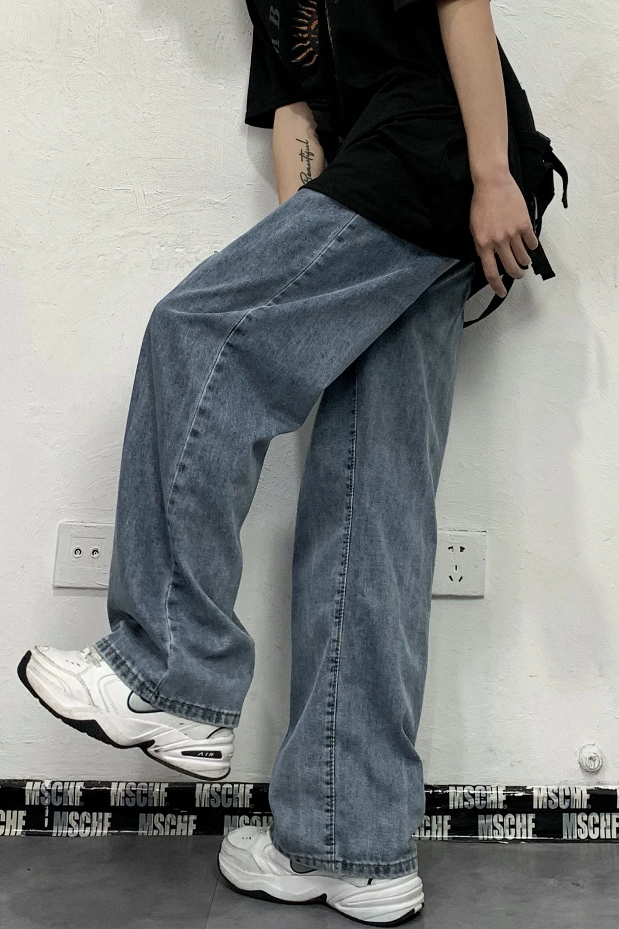 Men Jeans Versatile Straight Pants Men's and Women's Trousers Loose Jeans Denim Trousers y2k Pants Wide Leg Pants Women's Pants