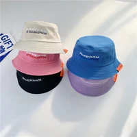 spring summer baby hats letter pattern fisherman hat for kids boys girls sun hat cotton children bucket caps
