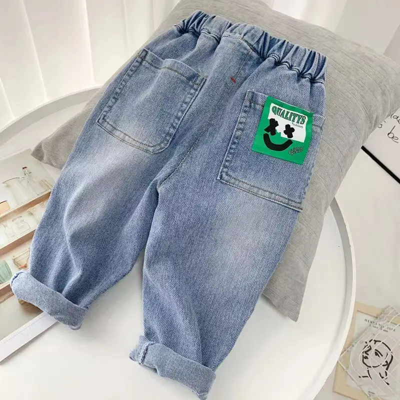 

Boys Jeans Spring Autumn Soft Pants Boys Baby Stretch Pants Kids Loose Pants 2-7T