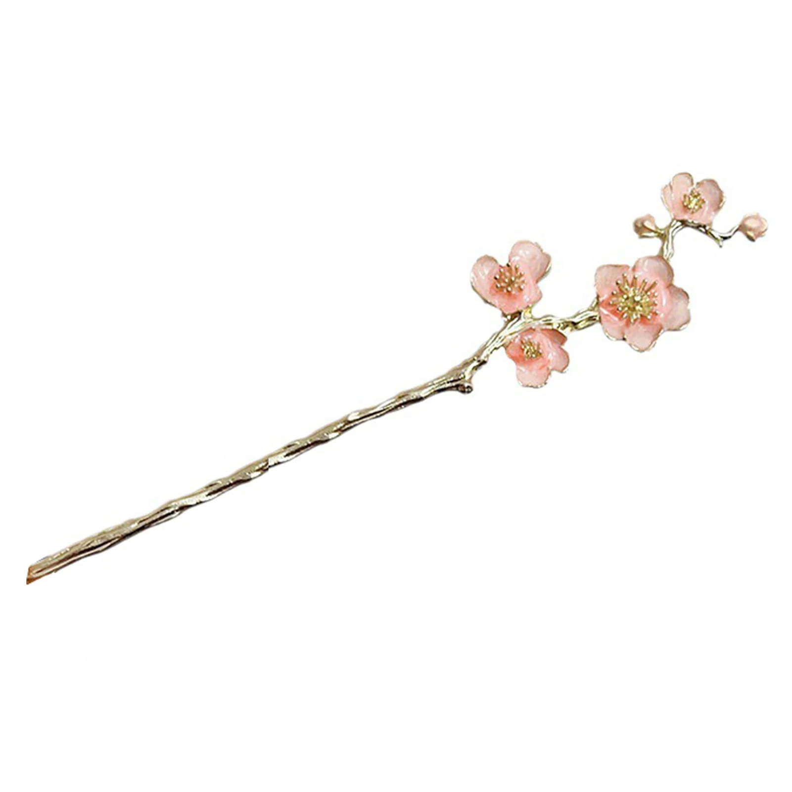 Элегантные розовые цветочные шпильки для волос золотого цвета металлические