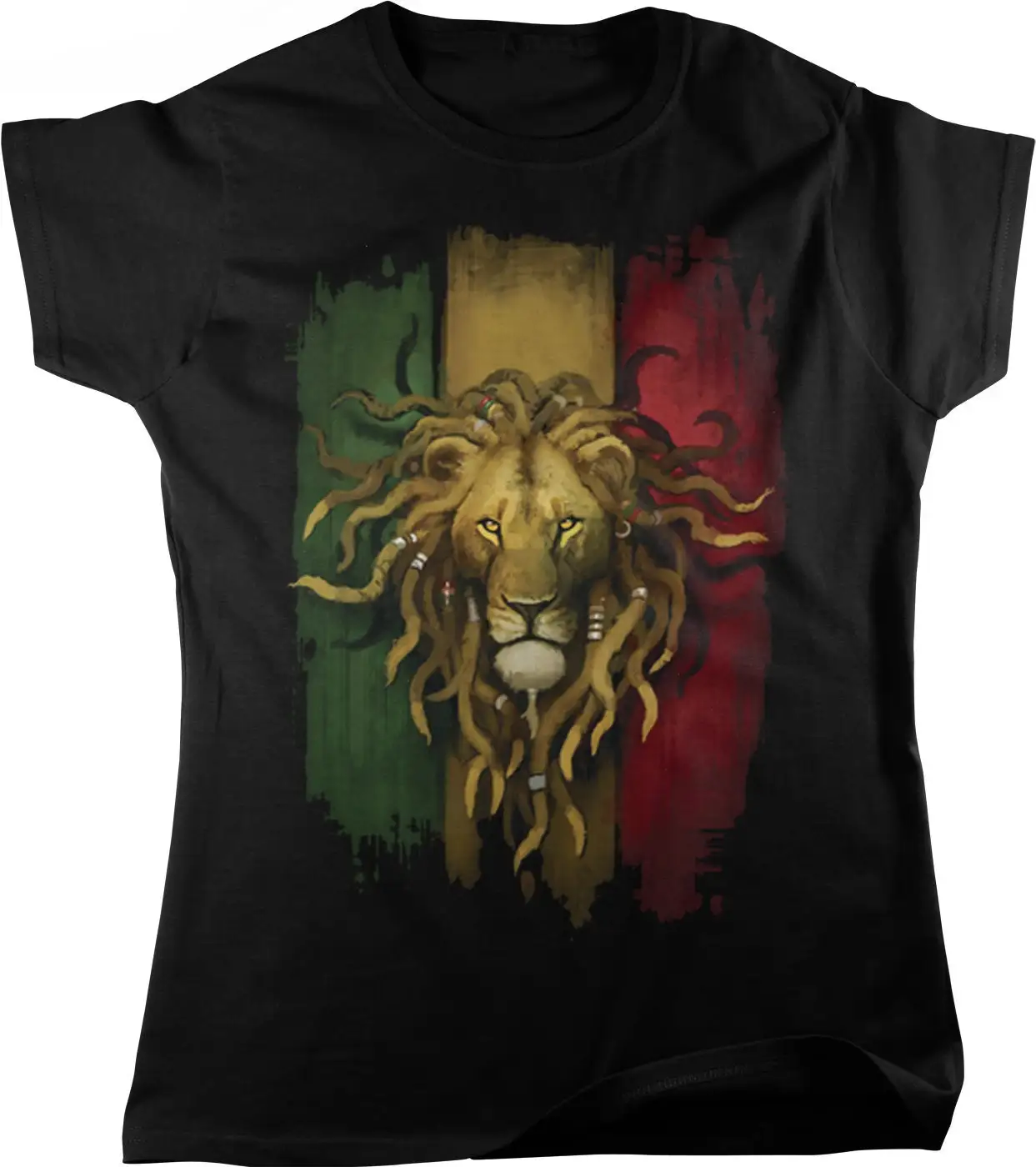 Женская футболка Rasta Lion Rastafarian Dreds HOOD_00380