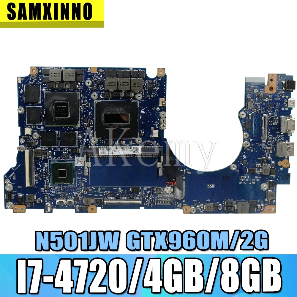 

Материнская плата N501JW I7-4720CPU GTX960M/2G REV2.0 для Asus N501JW UX501JW UX501J N501J G501J G501JW, материнская плата для ноутбука