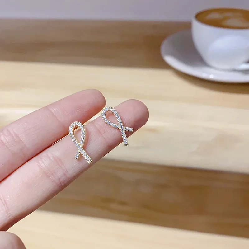 Модные элегантные универсальные серебряные серьги-иглы новый стиль свежий