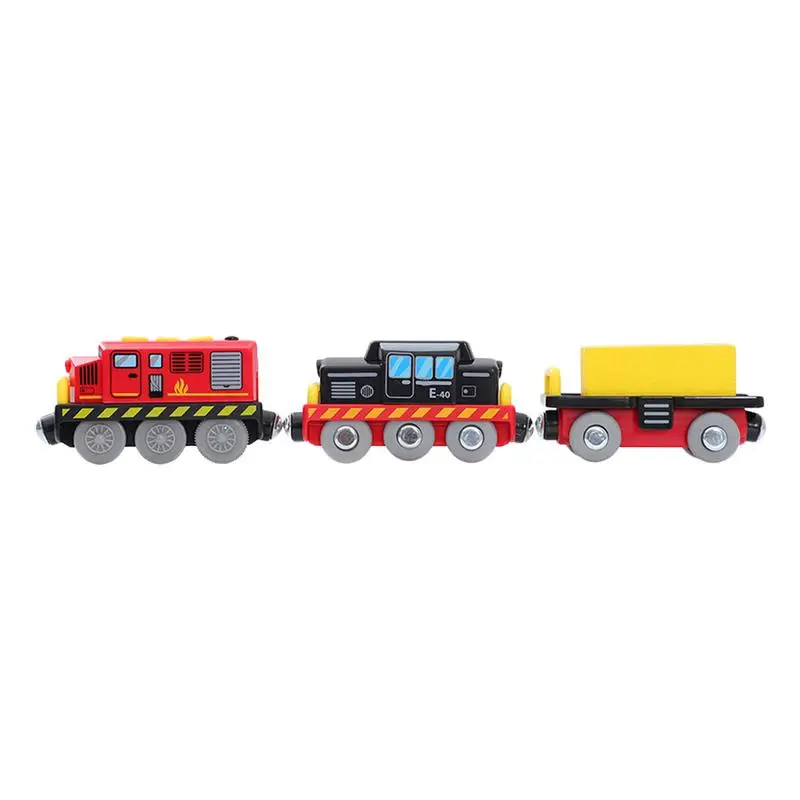

Магнитный локомотивный поезд, игрушечный транспортный транспорт, совместимый с деревянными дорожками, Интерактивная игрушка для родителей и детей, подарок