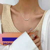 silver small bead fine necklaces for women 2022 new womens light luxury niche design pendant necklace choker hip hop jewelry