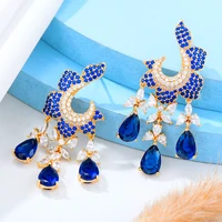 jimbora romantic statement blue red earrings geometric cute dangle earrings for women wedding party christmas gift wholesale