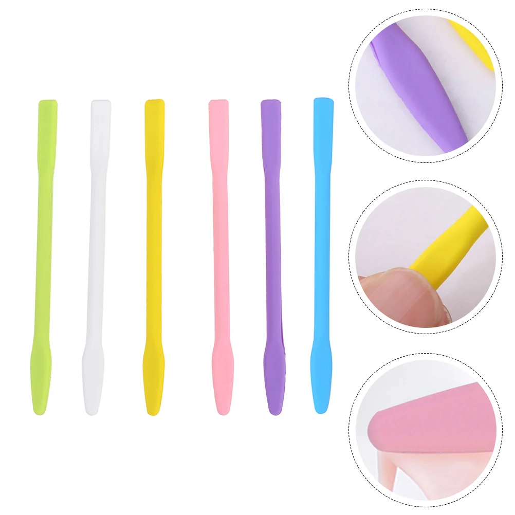 

6 Pcs Silicone Stirring Rod Mask Facial Mixing Rods Mud Applicator Stick Tool DIY Makeup Sticks Supplies Silica Gel